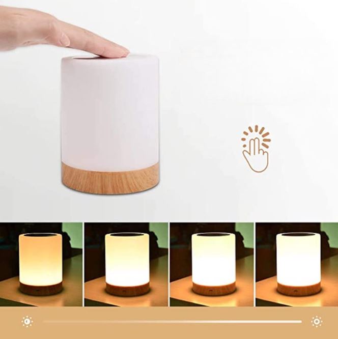 LED Dimbare Bedlamp met Touch-Bediening - Draadloos Oplaadbaar Nachtlampje met RGB Sfeerverlichting