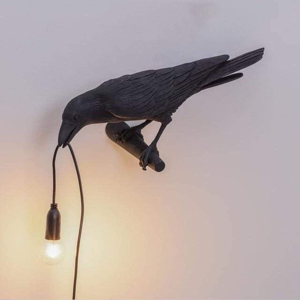 Raaf Tafellamp Silhouet Zwart Wit Decoratief LED Leeslamp Mystieke Sfeerverlichting Boekenkast Bureau
