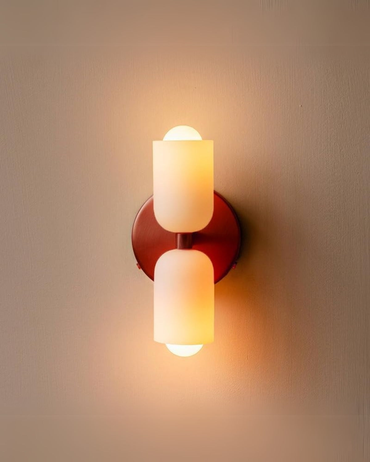 Wandlamp met Dubbele Glazen Kappen voor Slaapkamer en Woonkamer - E27 Wandverlichting