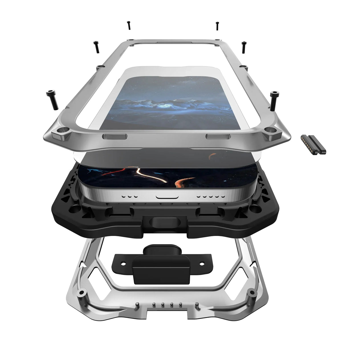 Metalen Telefoonhoes met Geïntegreerde Schermbescherming voor iPhone 17 Serie Air Versie Volledige Bescherming