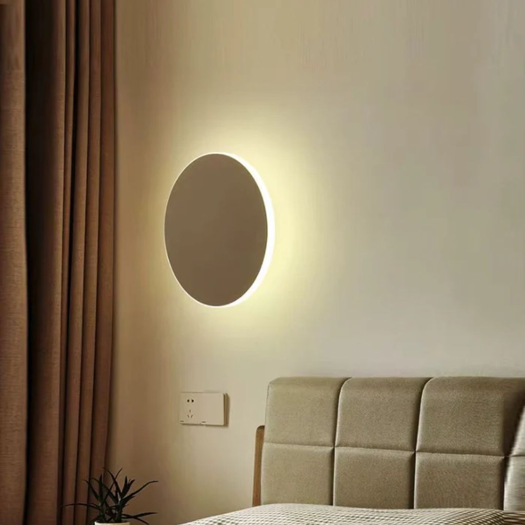Ronde LED Wandlamp met Achtergrondverlichting Aluminium Acrylic Design Gang Slaapkamer Woonkamer Verlichting