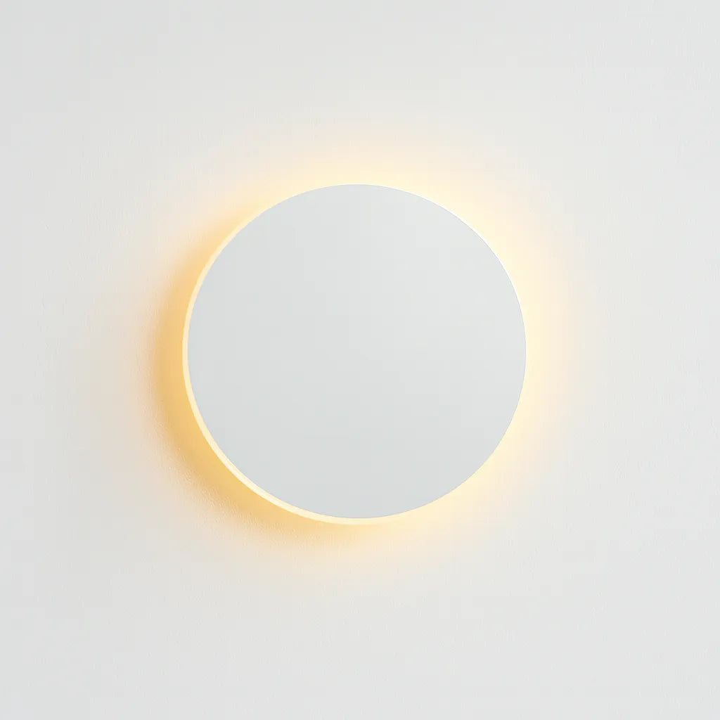 Ronde LED Wandlamp met Achtergrondverlichting Aluminium Acrylic Design Gang Slaapkamer Woonkamer Verlichting