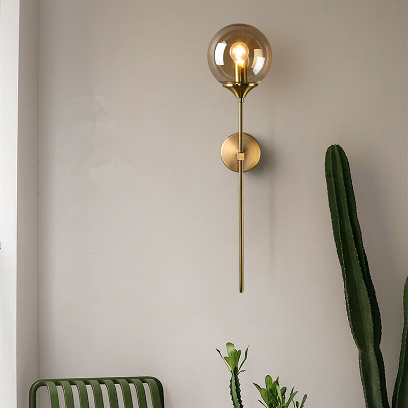 Moderne Wandlamp met Glazen Kap - Chroom of Gouden Afwerking - Scandinavische Stijl