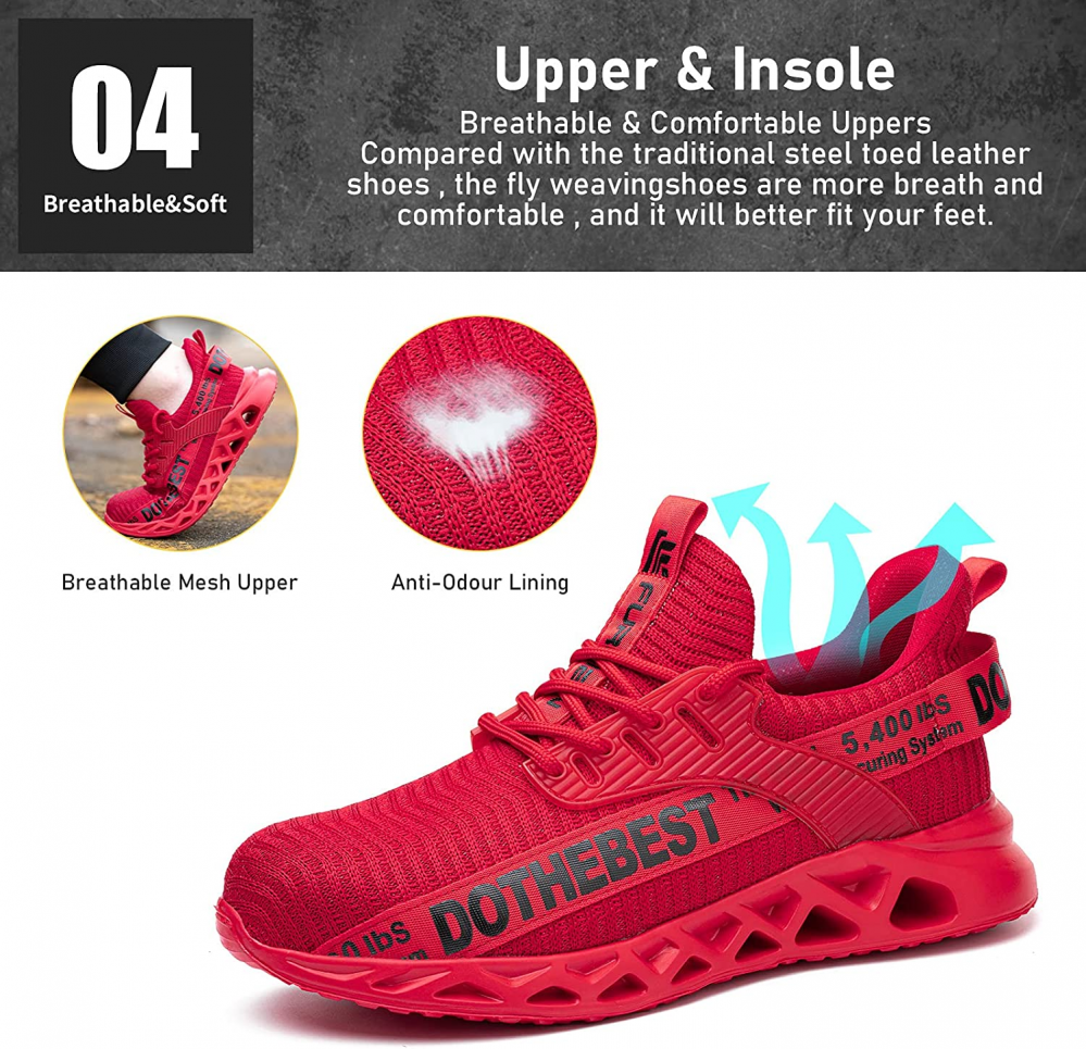 Veiligheidsschoenen Ultralight S3 met Stalen Neus en Kevlar Antislip Zool Maat 40-47 Werk- en Bouwschoenen