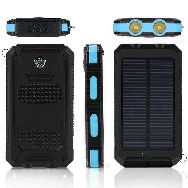 Zonnepaneel Powerbank Met 500.000mAh Capaciteit, Dubbele USB Poorten En Waterdichte Behuizing Voor Outdoor En Noodstroom