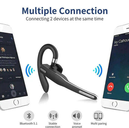 Bluetooth Headset 5.1 Draadloos Noise Cancelling 25 Uur Bellen Handsfree Microfoon