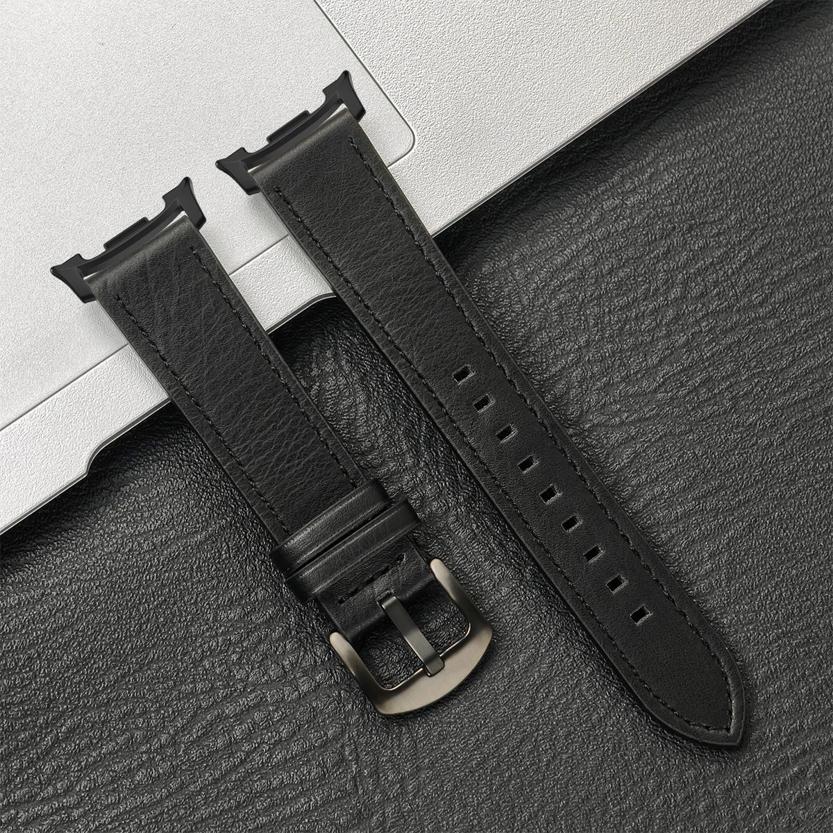 Leren Smartwatch Bandje Bruin met Metalen Gesp Verstelbaar Ademend Polsbandje voor Dagelijks Gebruik