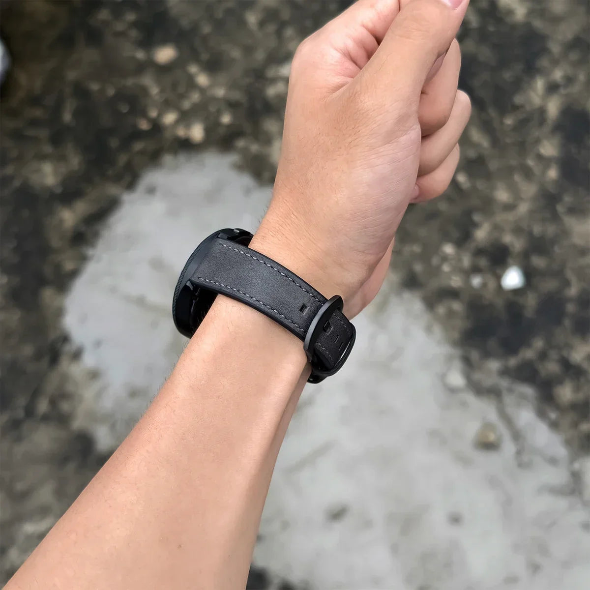 Leren Smartwatch Bandje Bruin met Metalen Gesp Verstelbaar Ademend Polsbandje voor Dagelijks Gebruik