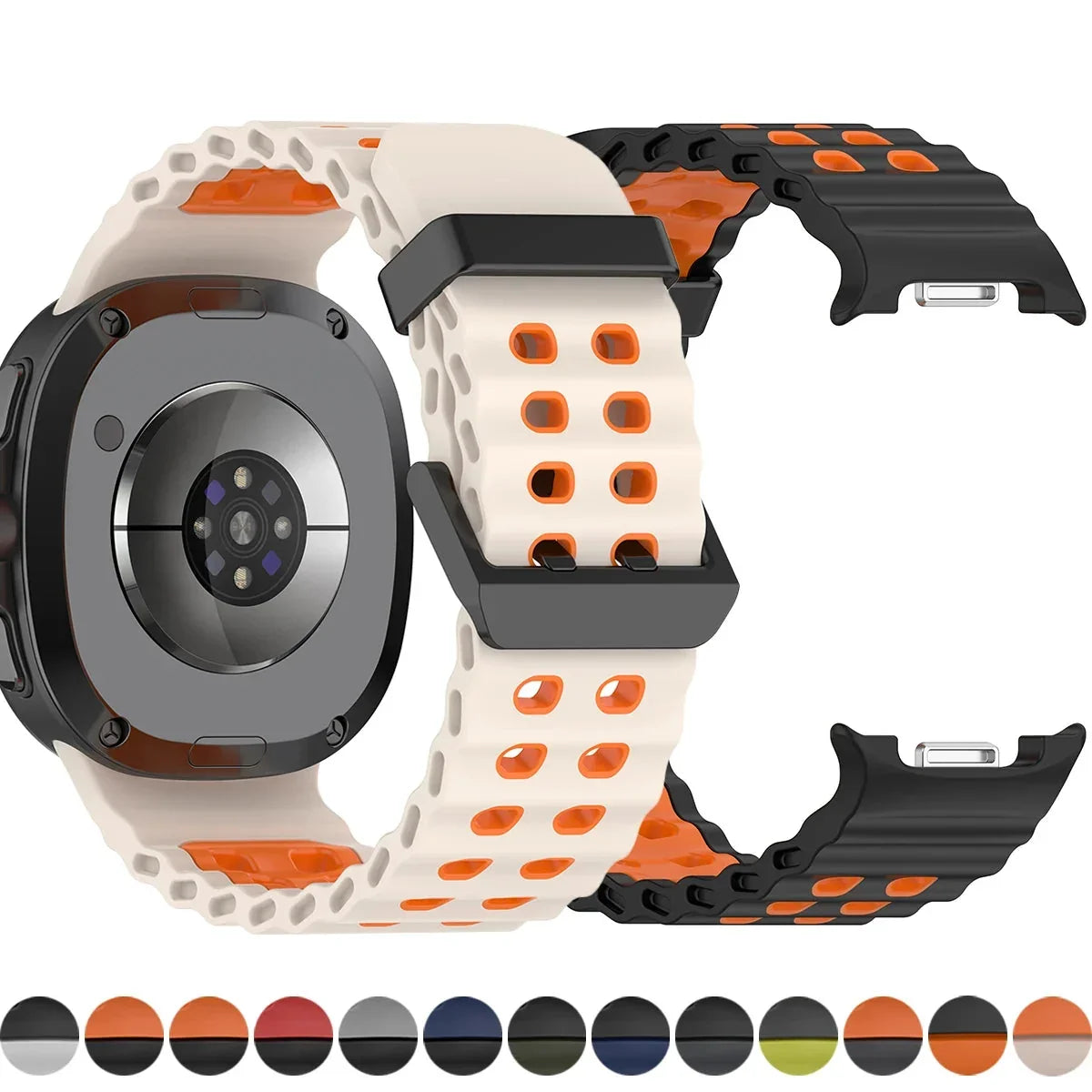 Siliconen Sportbandje voor Smartwatch met Ademende Perforatie Waterdicht Design Fitness Polsband Verstelbaar