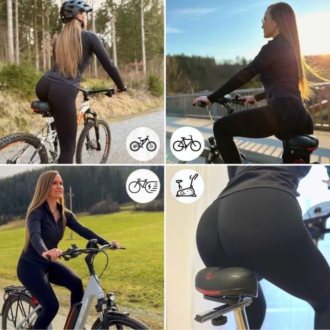 Comfortabel Fietszadel met Reflector - Ergonomisch Geveerd Waterdicht Design voor Dames en Heren Fietsen