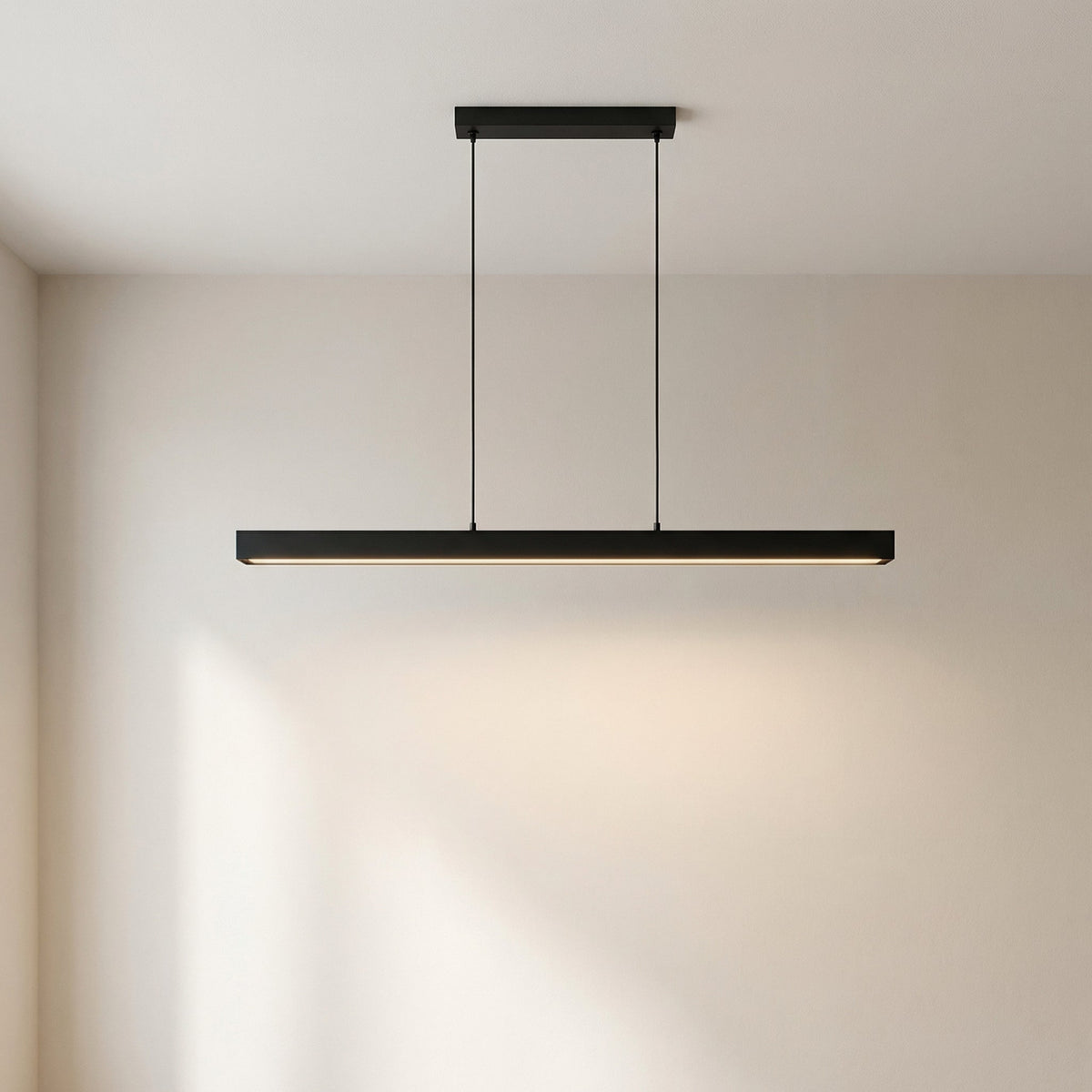 Houten Hanglamp LED Eettafel Zwart Wit 80-120cm Architectonisch Design Warm Licht Thuiskantoor Interieur