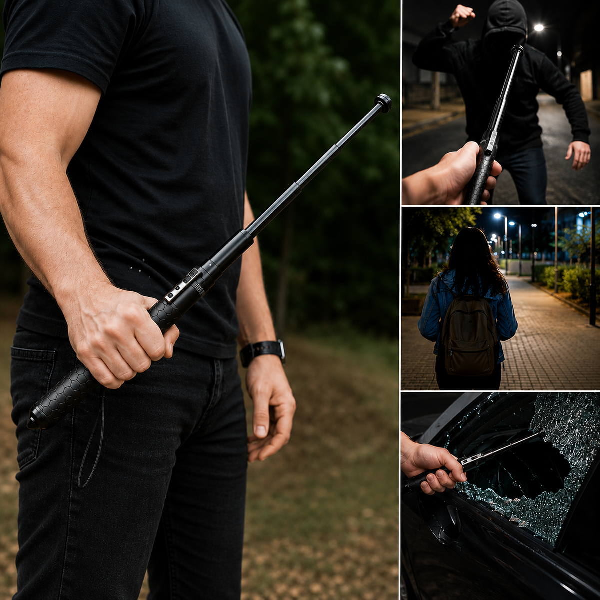 Telescopische Wandelstok met Automatisch Uitschuifmechanisme Verstelbare Hoogte Wandelen Outdoor Trekking
