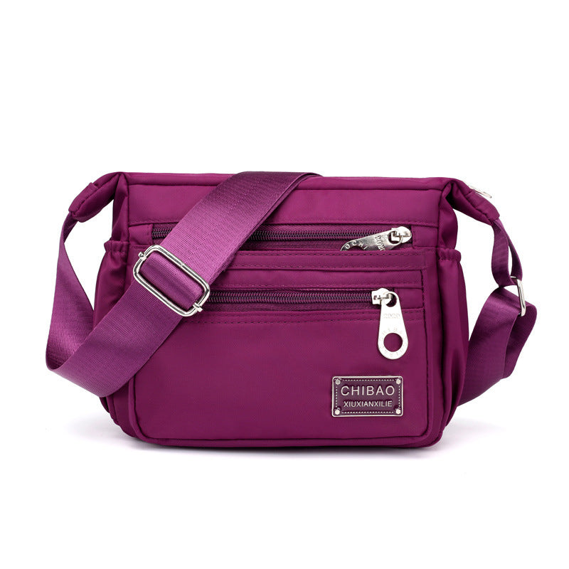 Crossbody Schoudertas Nylon Waterafstotend Meerdere Vakken Verstelbare Band Dames Reis Dagelijks Gebruik Compact
