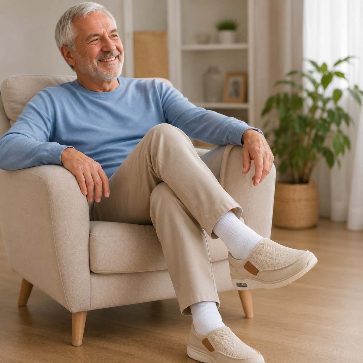 Brede Instapschoenen voor Gevoelige en Gezwollen Voeten - Memory Foam Inlegzool - Naadloos Interieur - Diabetische Comfortschoenen voor Dagelijks Gebruik
