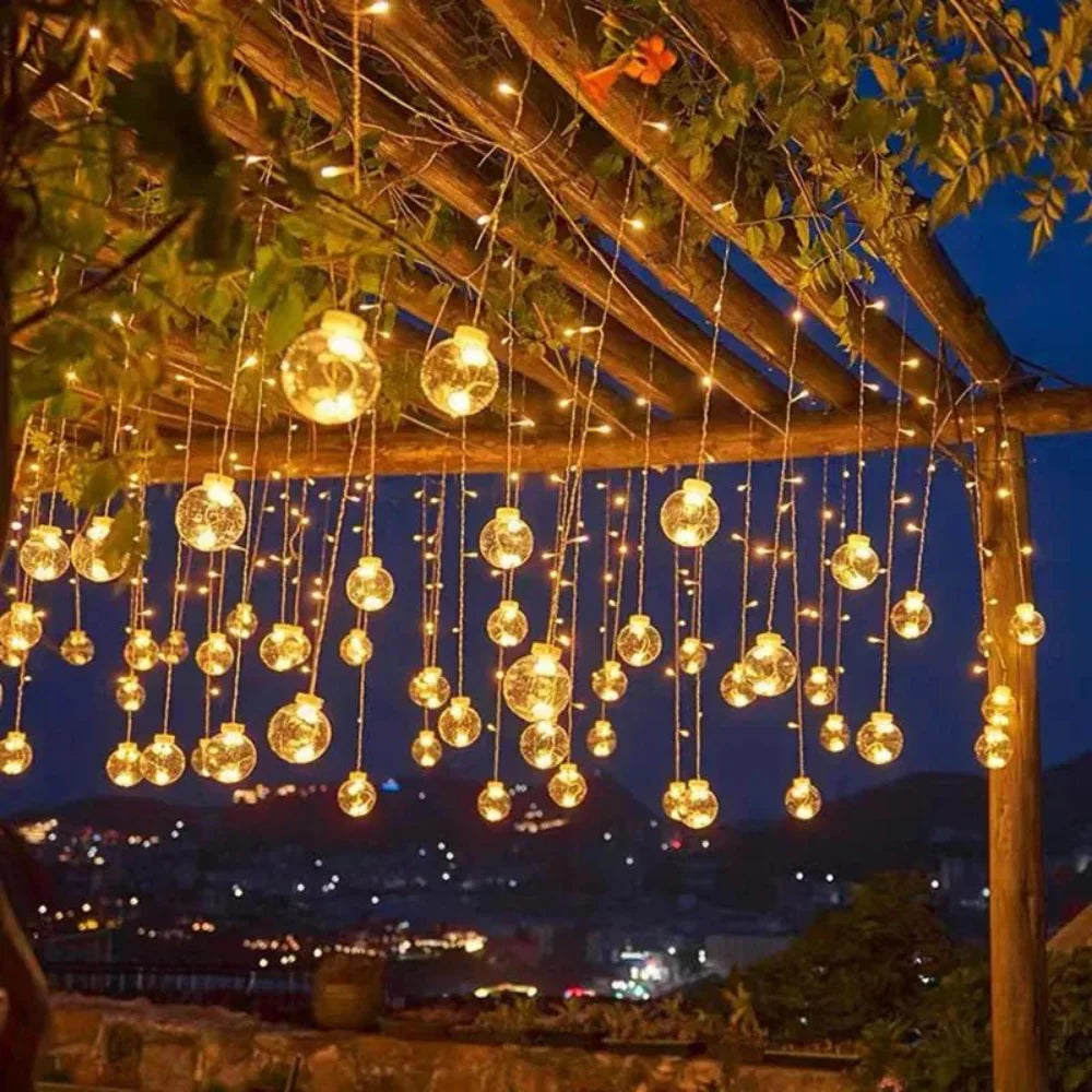 Zonneverlichte Slinger met Hangende Lampen voor Tuin en Terras - 3 Meter Warm Sfeerverlichting