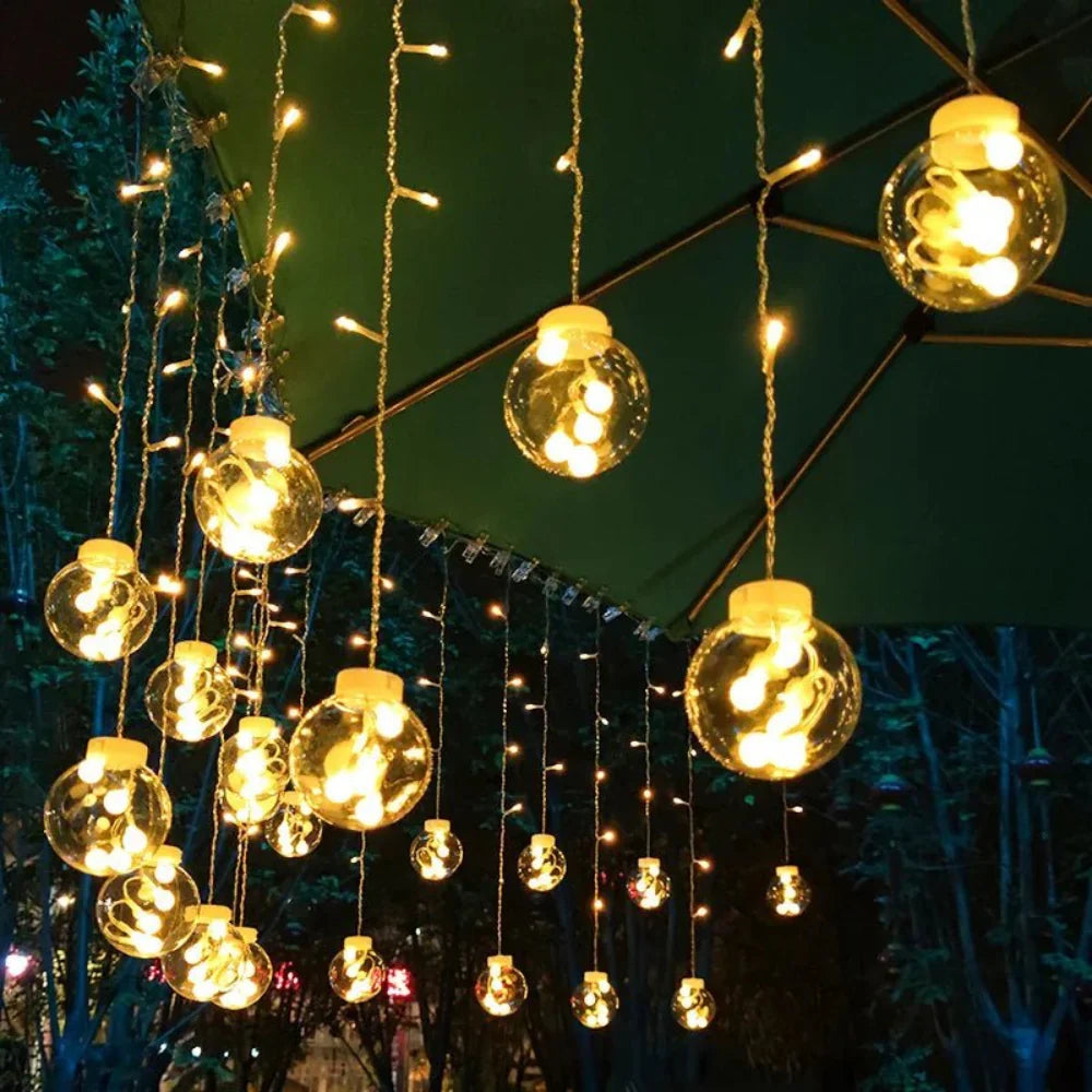 Zonneverlichte Slinger met Hangende Lampen voor Tuin en Terras - 3 Meter Warm Sfeerverlichting