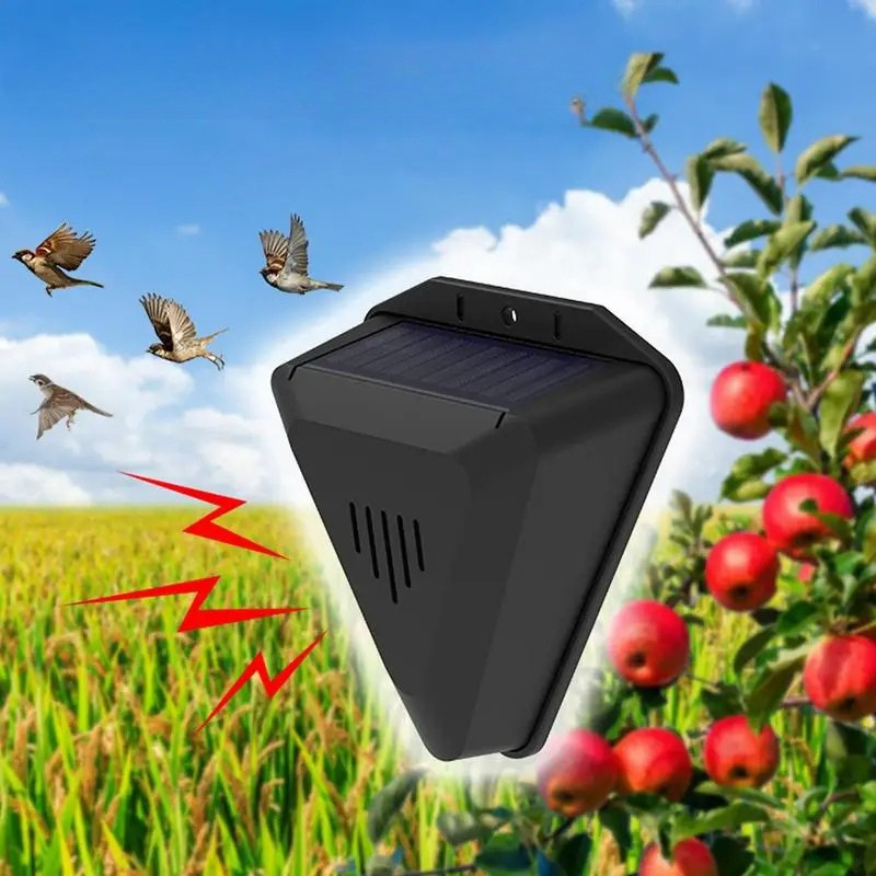 Zonne-energie Vogelafschrikker met Roofdiergeluiden voor Tuin Terras Zwembad Boomgaard Humaan Waterdicht IP55