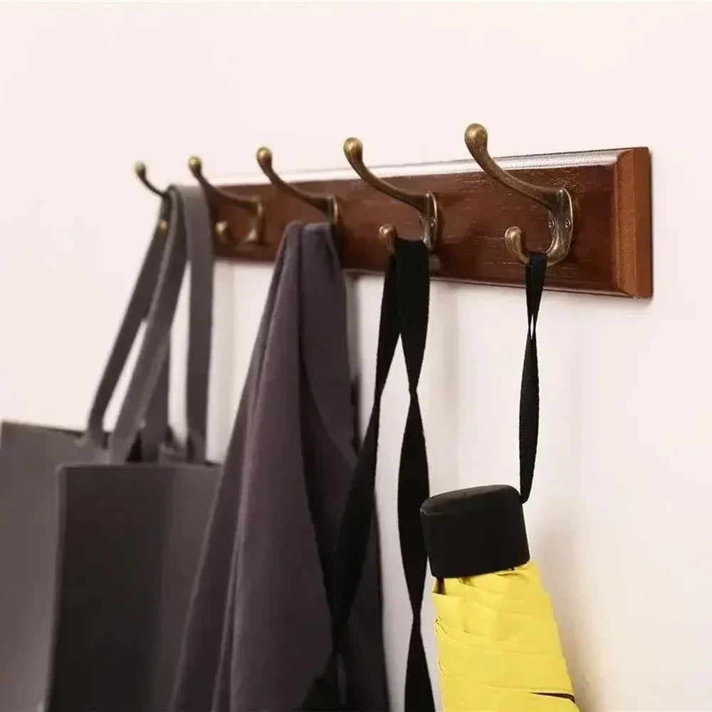 Massief Houten Kapstok Wandmontage 3-5 Haken Hal Garderobe Jassen Tassen Opbergsysteem Rustiek Design