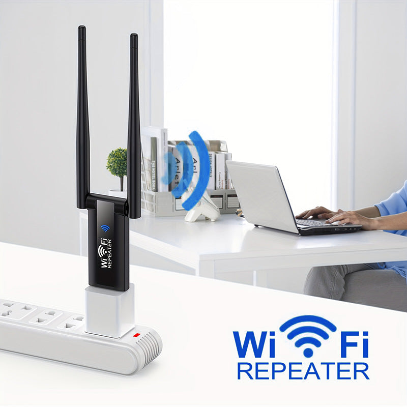 WiFi Repeater 300Mbps - Verbetert je Draadloze Netwerkbereik - USB-Gevoed - Compact & Draagbaar
