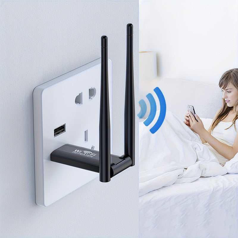 WiFi Repeater 300Mbps - Verbetert je Draadloze Netwerkbereik - USB-Gevoed - Compact & Draagbaar