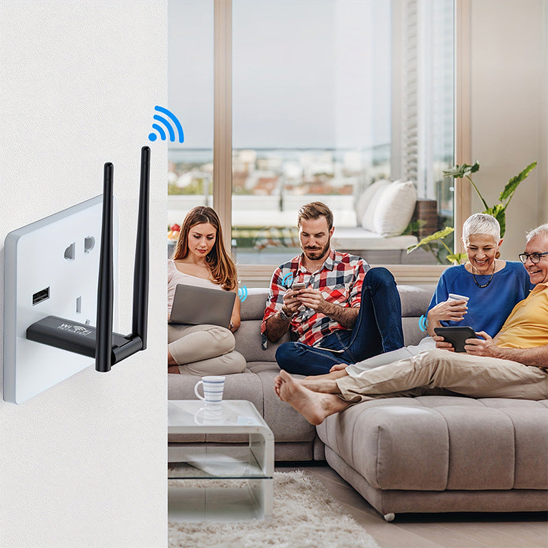 WiFi Repeater 300Mbps - Verbetert je Draadloze Netwerkbereik - USB-Gevoed - Compact & Draagbaar