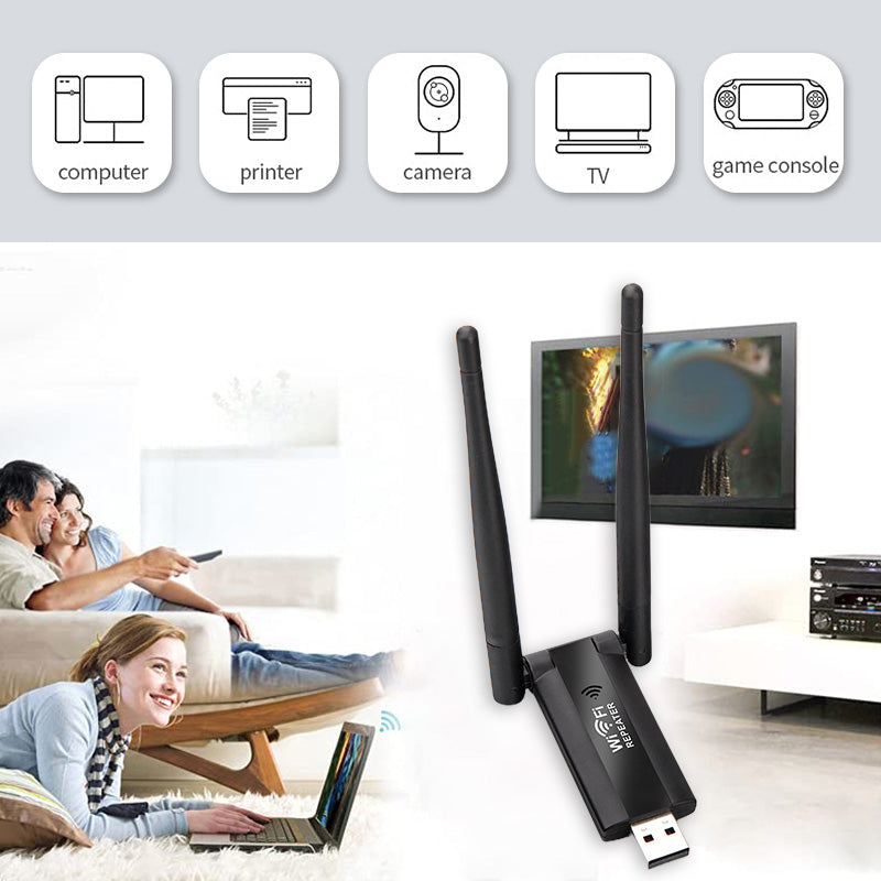 WiFi Repeater 300Mbps - Verbetert je Draadloze Netwerkbereik - USB-Gevoed - Compact & Draagbaar