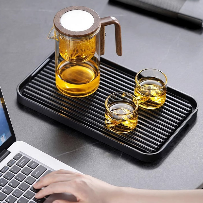 Glazen Theepot met Houten Greep 500ml & 700ml - Thee-infuser met Filtersysteem voor Perfecte Thee