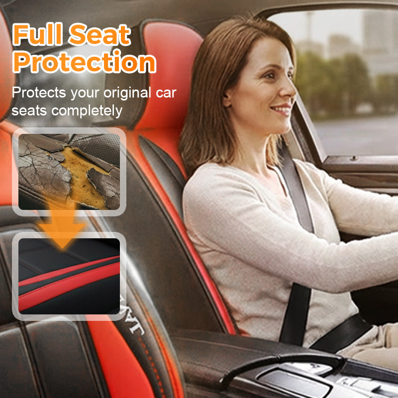 Stoelhoezen Auto Voorstoelen Kunstleder Zwart Beige Grijs Bruin Groen Oranje Blauw Roze Universeel Passend