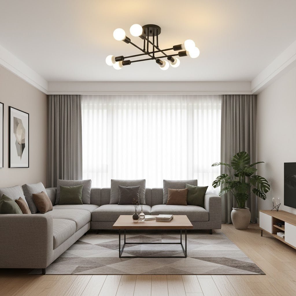 Plafondlamp Starburst IJzeren Armen E27 Nordic Mid-Century Design Moderne Verlichting voor Woonkamer Eetkamer