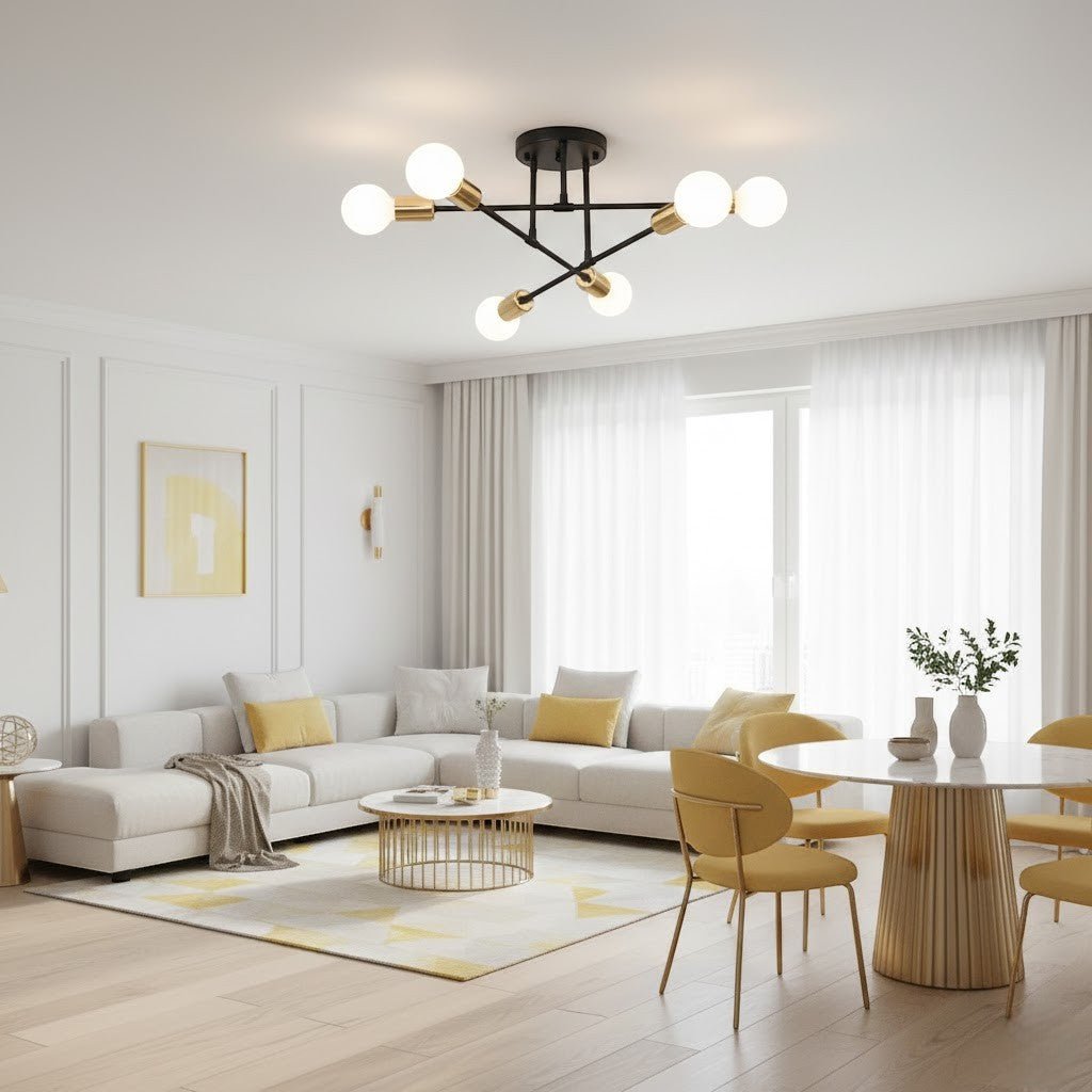 Plafondlamp Starburst IJzeren Armen E27 Nordic Mid-Century Design Moderne Verlichting voor Woonkamer Eetkamer