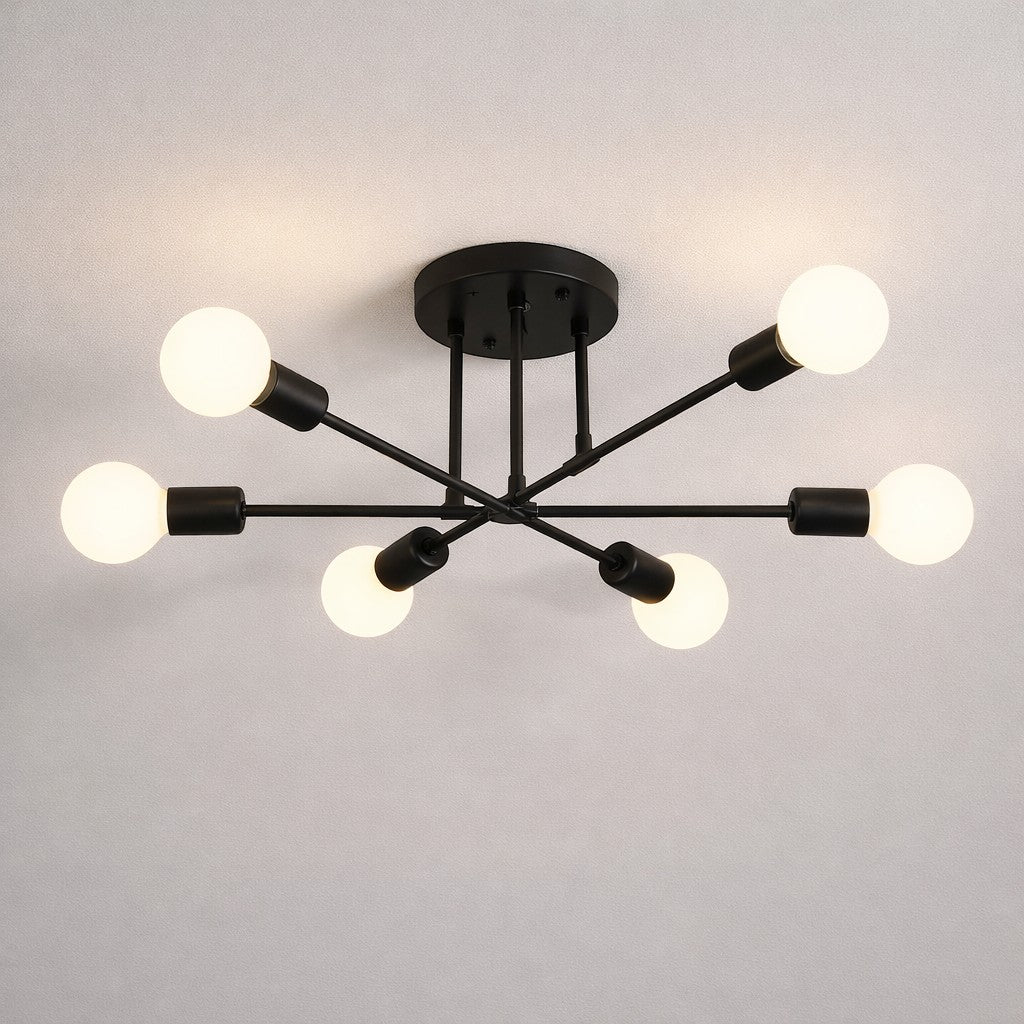Plafondlamp Starburst IJzeren Armen E27 Nordic Mid-Century Design Moderne Verlichting voor Woonkamer Eetkamer