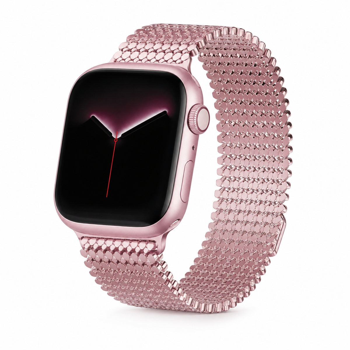 Magnetische Stalen Schakelband voor Smartwatch - Verstelbaar Metalen Bandje Polshorloge Accessoire Zilver