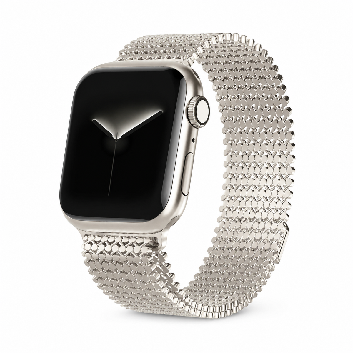 Magnetische Stalen Schakelband voor Smartwatch - Verstelbaar Metalen Bandje Polshorloge Accessoire Zilver