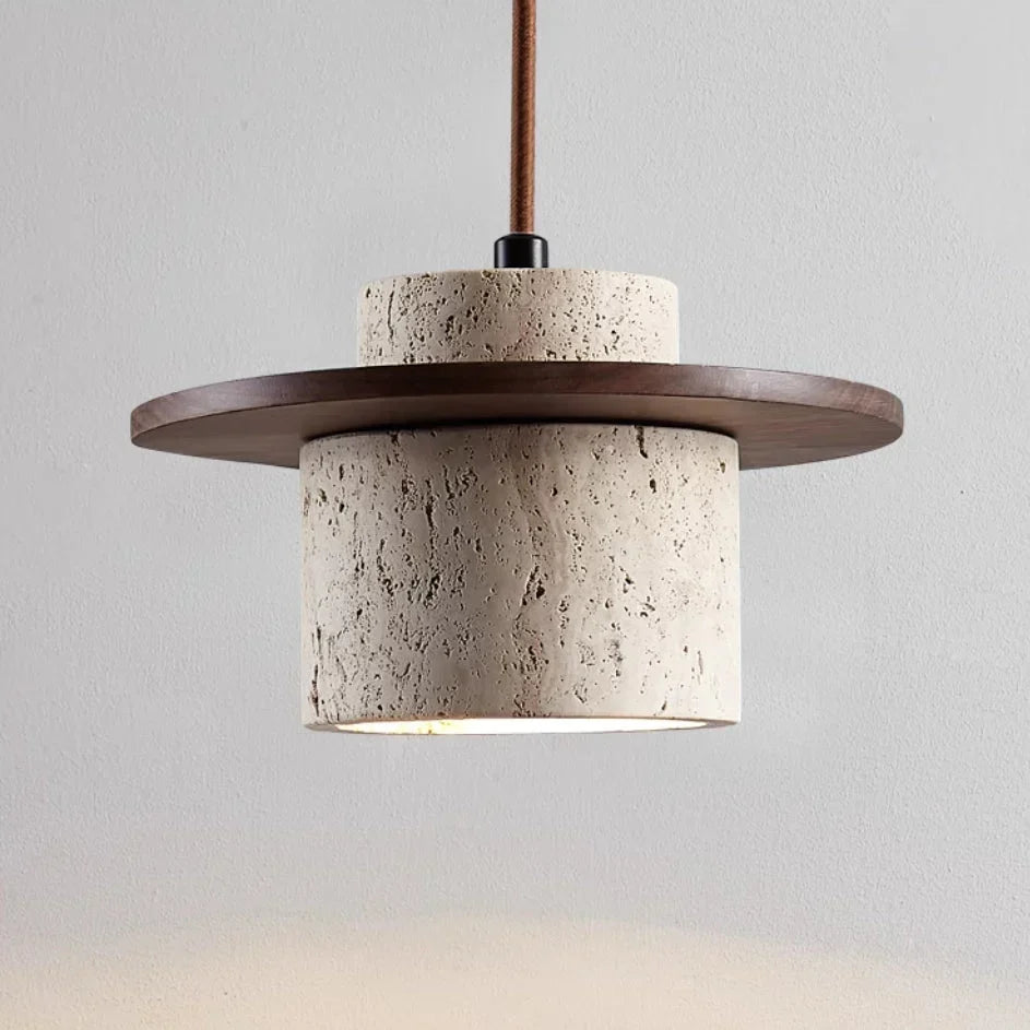 Hanglamp Travertijn Steen 25cm LED E27 Verstelbaar Snoer 170cm Natuurlijke Sfeerverlichting Woonkamer