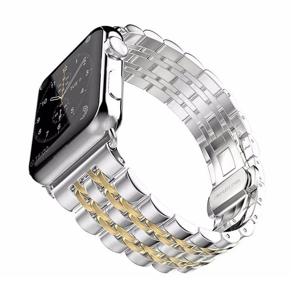 Schakelarmband Smartwatch 38-49mm Siliconen Polsband Sporthorloge Zwart Zilver Goud Verstelbaar Universeel