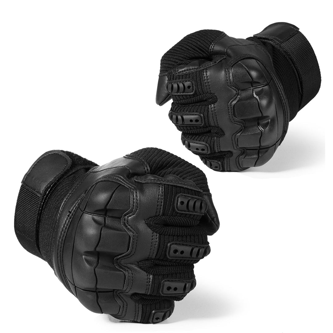 Winterhandschoenen Leer en Katoen Zwart Touchscreen Compatibel Winddicht Warm Outdoor Wandelen Heren Dames