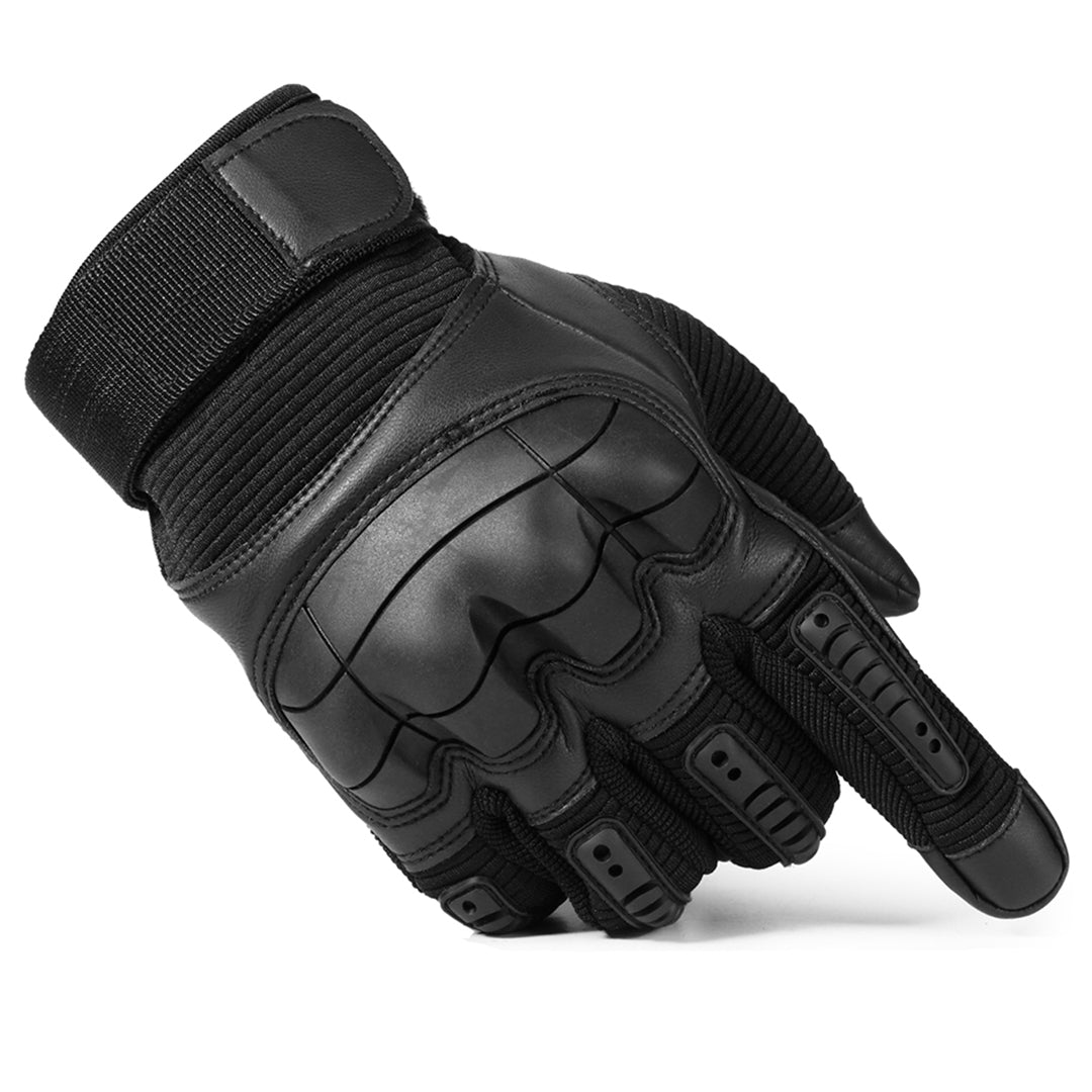Winterhandschoenen Leer en Katoen Zwart Touchscreen Compatibel Winddicht Warm Outdoor Wandelen Heren Dames