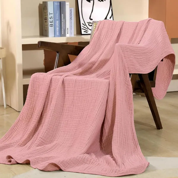 Pluche Deken met Ademende Structuur 130-230 cm Seizoensdeken Woonkamer Slaapkamer Bed Bank Ontspanning
