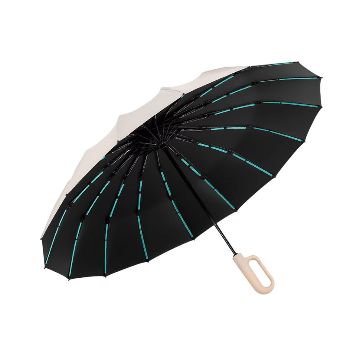 Automatische Stormparaplu 120cm Windbestendig met Verstevigd Frame voor Regen en Wind Beige Zwart Navy Grijs