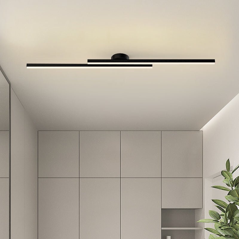 Moderne zwarte LED wandlamp met dubbele lichtstrip - minimalistische badkamer en hal verlichting 90 cm