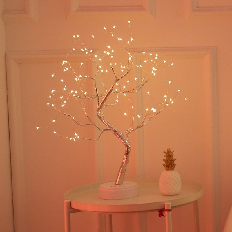Decoratieve Boomvorm LED Tafellamp met Draadloze Bediening en USB-Voeding - Sfeerverlichting voor Woonkamer en Slaapkamer