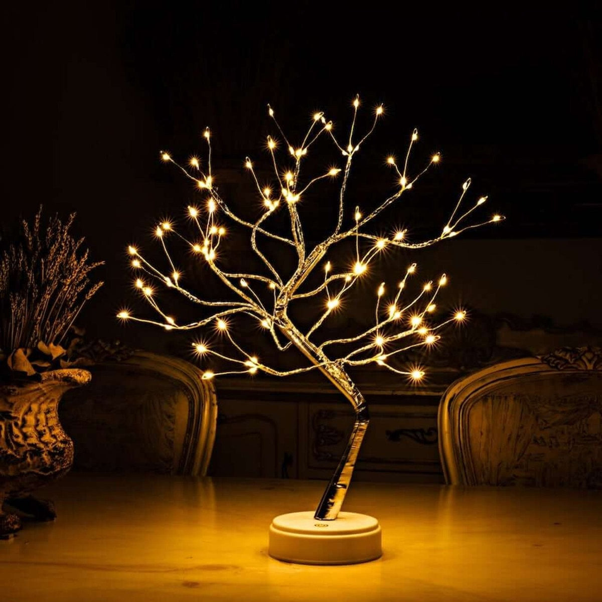 Decoratieve Boomvorm LED Tafellamp met Draadloze Bediening en USB-Voeding - Sfeerverlichting voor Woonkamer en Slaapkamer
