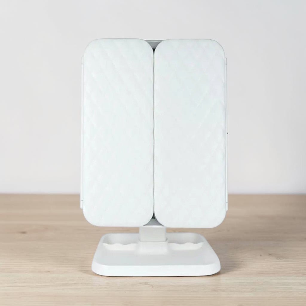 Driedelige Make-upspiegel met LED-Verlichting en 2x 3x 10x Vergroting Oplaadbaar Verstelbaar Opvouwbaar