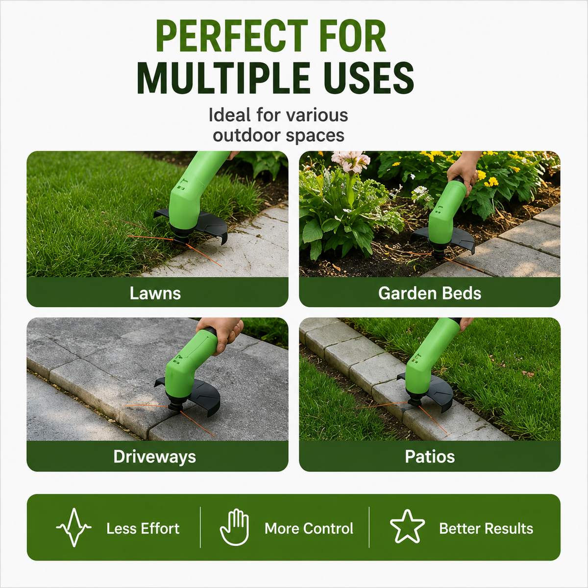 Mini Grastrimmer Oplaadbaar Draadloos - Lichtgewicht Verstelbare Grassnijder voor Tuin en Gazon