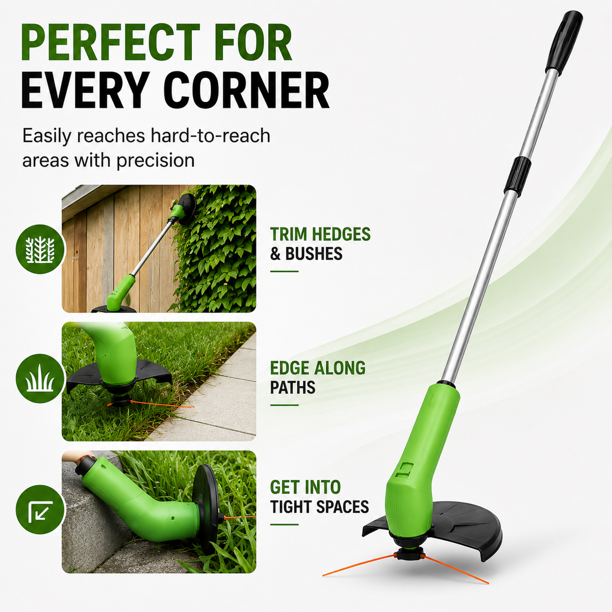Mini Grastrimmer Oplaadbaar Draadloos - Lichtgewicht Verstelbare Grassnijder voor Tuin en Gazon