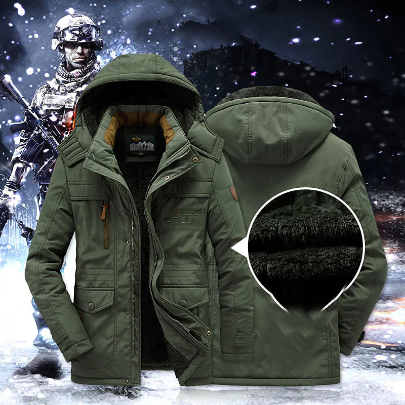 Gewatteerde Winterparka Jas - Warme Geïsoleerde Winterjas voor Heren met Capuchon en Pelzbesatz