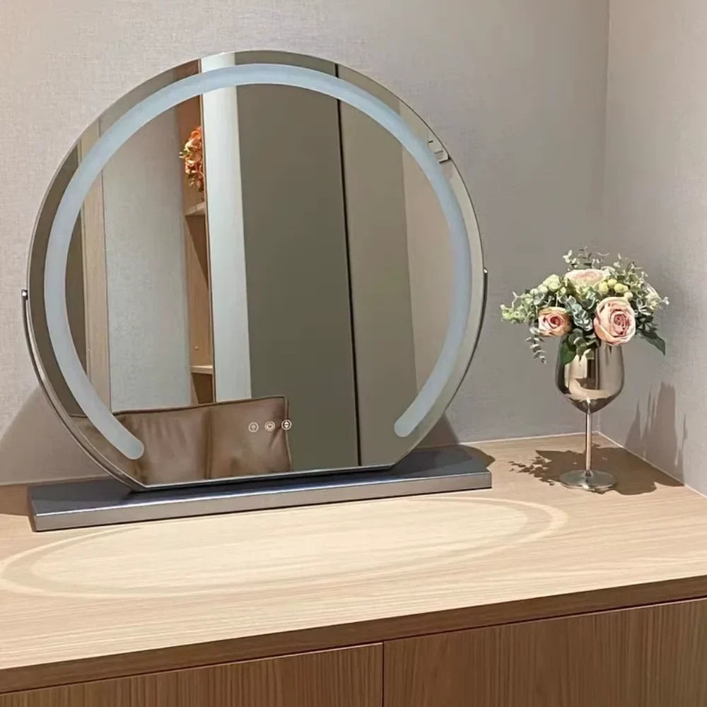 Make-up Spiegel met 15x Vergroting LED Verlichting 360° Draaibaar Touchbediening Dimbaar Bureau Kaptafel