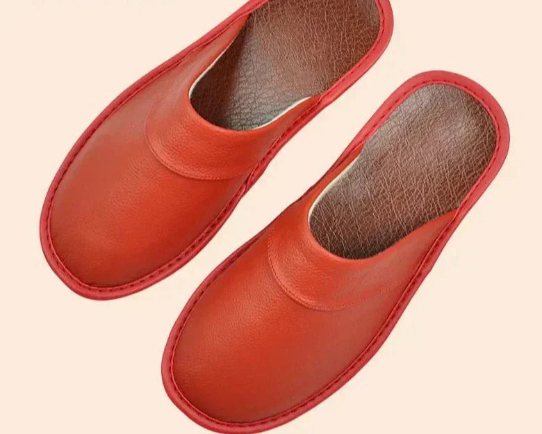 Leren Herenpantoffels Indoor Warmte Comfort Zachte Zool Herfst Winter Huisschoenen Antislip Ademend Slippers