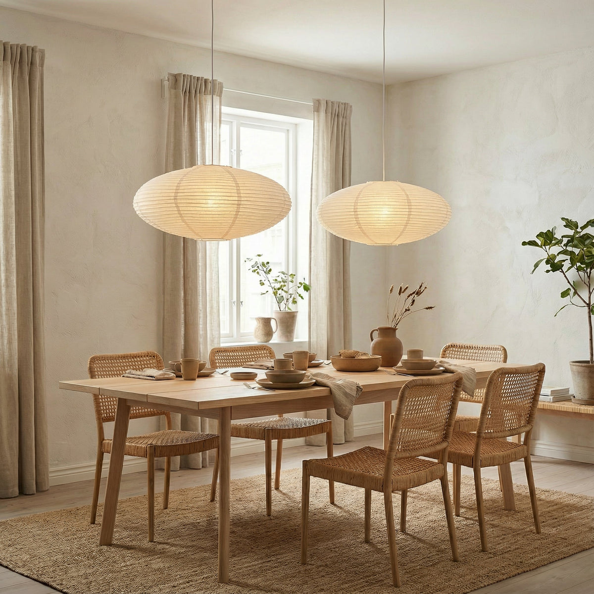 Hanglamp Papier Handgemaakt E27 Verstelbaar Eetkamer Woonkamer Scandinavisch Design Warm Sfeerverlichting