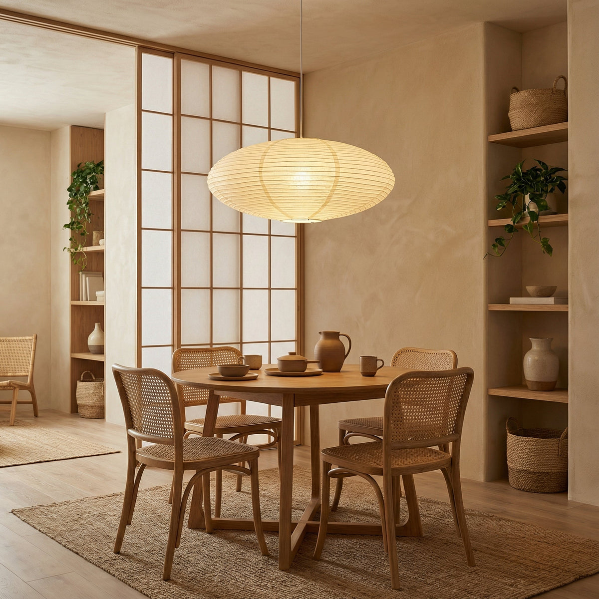Hanglamp Papier Handgemaakt E27 Verstelbaar Eetkamer Woonkamer Scandinavisch Design Warm Sfeerverlichting